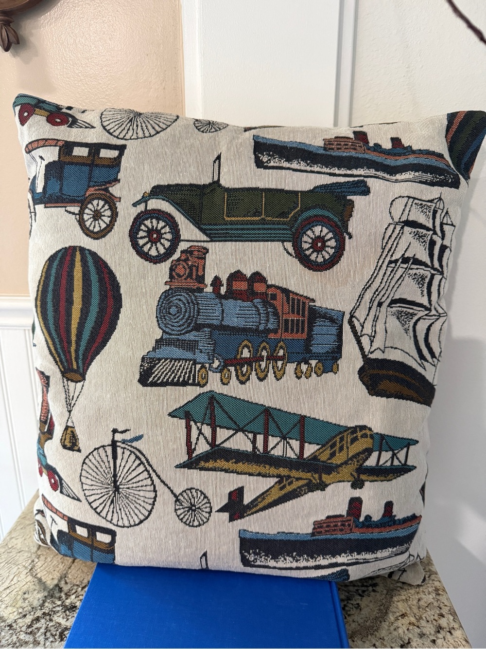 Vintage Transportation Decorative Throw Pillow - Multicolor
